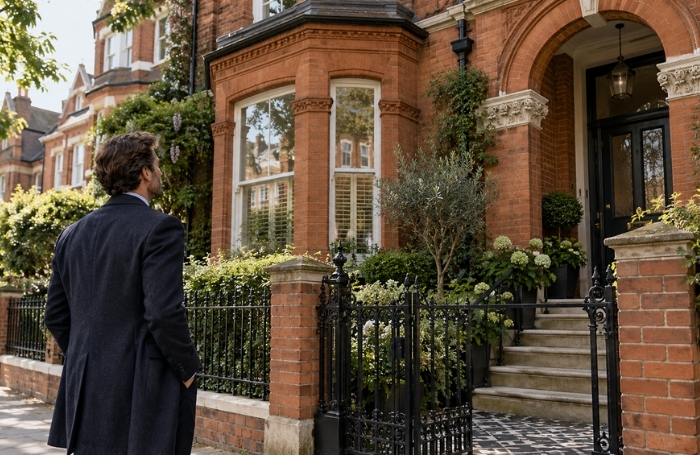 London property buyer arriving with expectations before a viewing